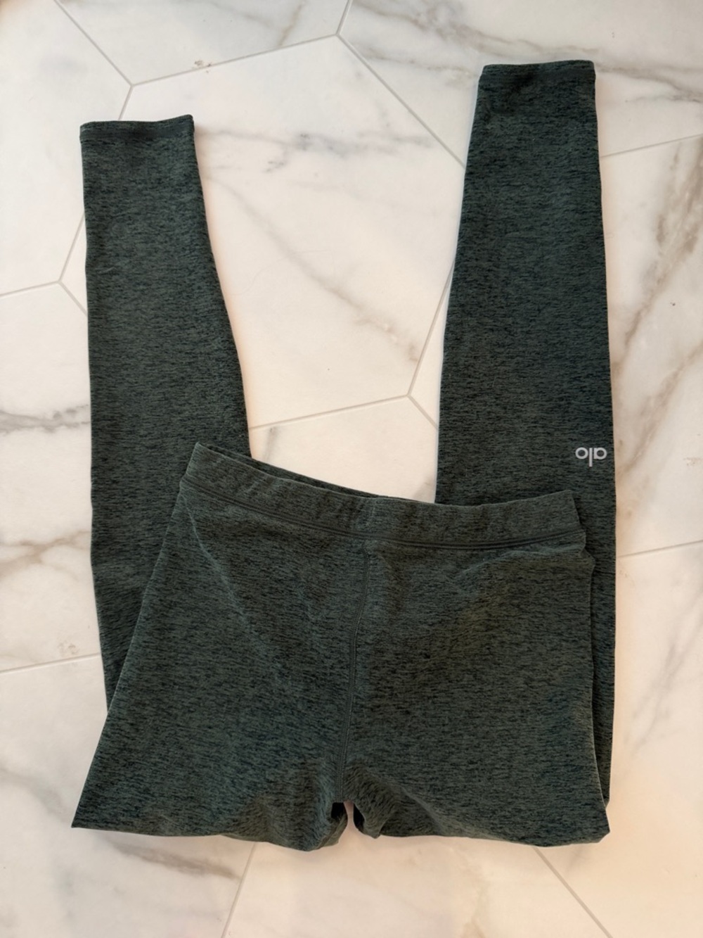 ALO Yoga Heathered Green-Black Leggings